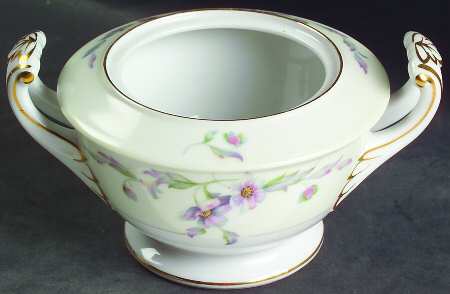 Silver Poppy Sugar Bowl No Lid