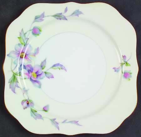Silver Poppy Square Salad Plate