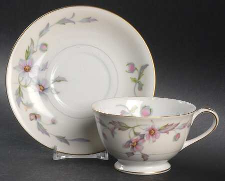 Silver Poppy Footed Cup & Saucer Set