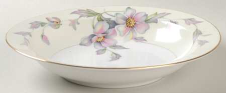 Silver Poppy Rim Soup Bowl