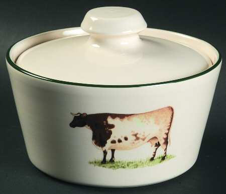 Farm Animals Round Covered Butter
