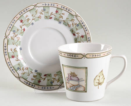 Country Garden Flat Cup & Saucer Set