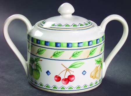 Orchard Fruit Sugar Bowl & Lid
