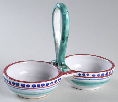Campagna Chicken (Red Border, Blue Dots) Tray for Vinegar and Oil Tray Set