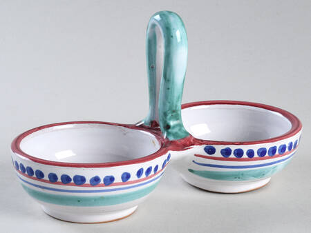 Campagna Chicken (Red Border, Blue Dots) Tray for Salt and Pepper Set