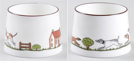 Hunting Scene Mini Open Sugar Bowl