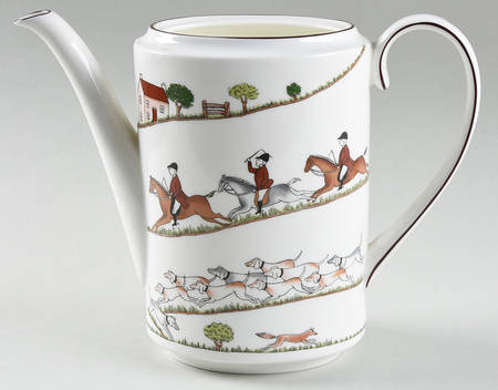 Hunting Scene Coffee Pot No Lid