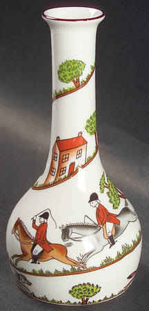 Hunting Scene 5" Bud Vase