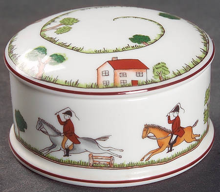 Hunting Scene Trinket Box & Lid