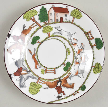 Hunting Scene Saucer for Flat Cup
