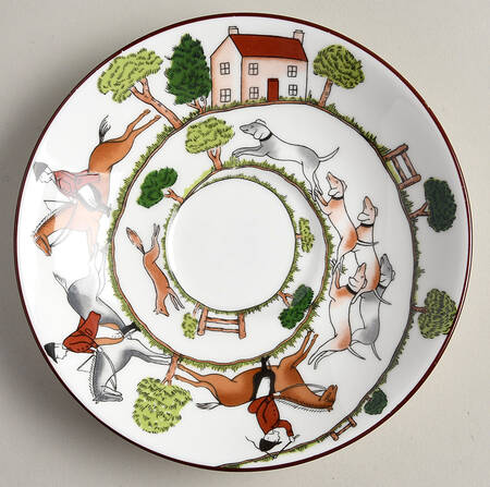 Hunting Scene Saucer for Footed Cup