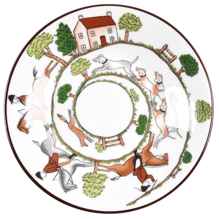 Hunting Scene Saucer for Flat Cup