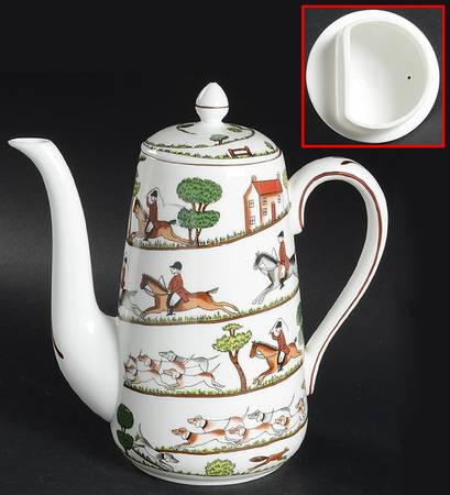 Hunting Scene Coffee Pot & Lid