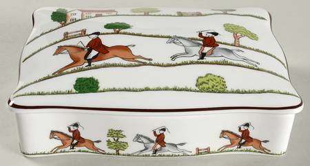 Hunting Scene Double Deck Playing Card Box & Lid