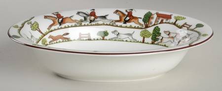 Hunting Scene 10" Oval Vegetable Bowl