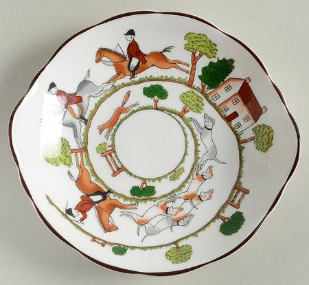 Hunting Scene Open Candy Dish
