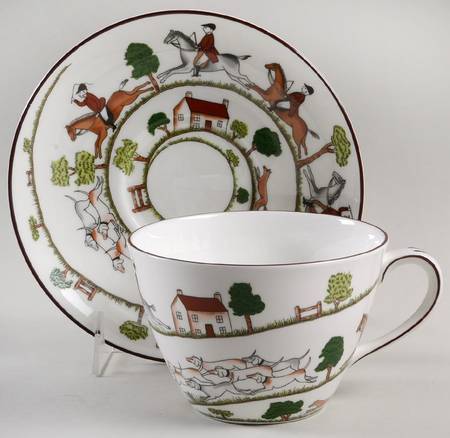 Hunting Scene Joke Cup & Saucer Set