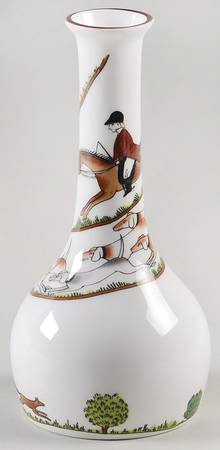 Hunting Scene 5" Bud Vase