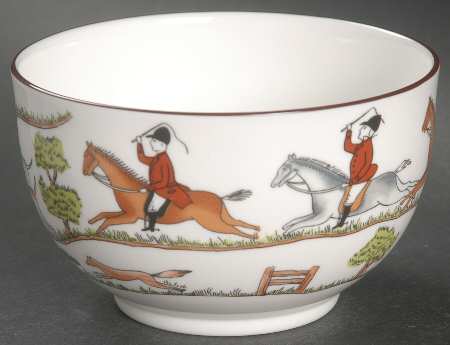 Hunting Scene Open Sugar Bowl