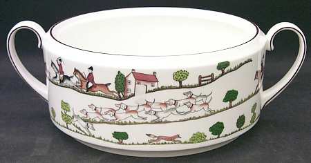 Hunting Scene Round Vegetable No Lid