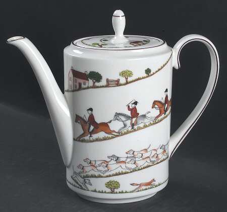 Hunting Scene Coffee Pot & Lid