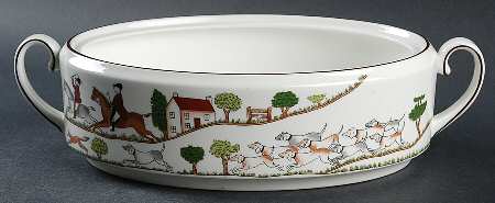 Hunting Scene Oval Vegetable No Lid
