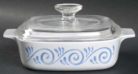 Oceanview (Corelle) 1 Qt Square Casserole w/Glass or Plastic Lid