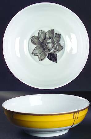 Tuscan Roses Yellow 10" Large Salad Serving Bowl
