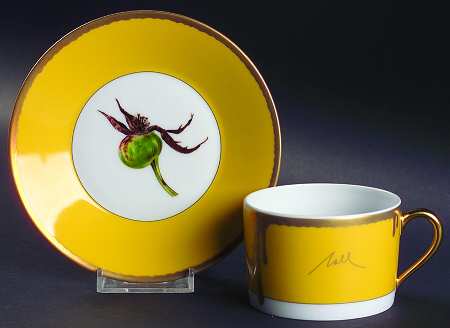 Tuscan Roses Yellow Flat Cup & Saucer Set