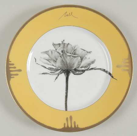 Tuscan Roses Yellow Dessert Luncheon Plate