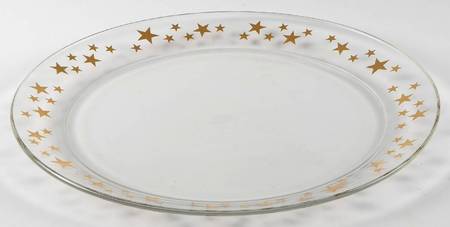 Stars Round Glassware Cake Plate