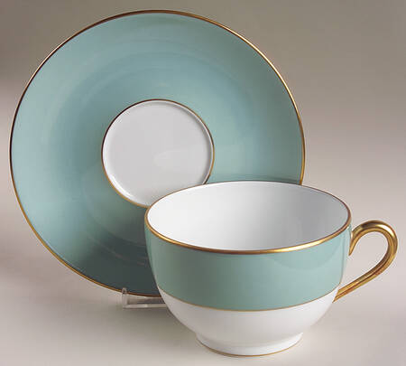 Arc En Ciel Mint Green (Airain) Breakfast Cup & Saucer Set