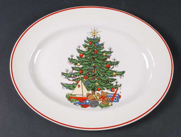 American Christmas Tree 12" Oval Serving Platter