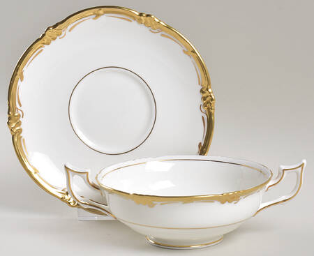 Eden Footed Cream Soup Bowl & Saucer Set