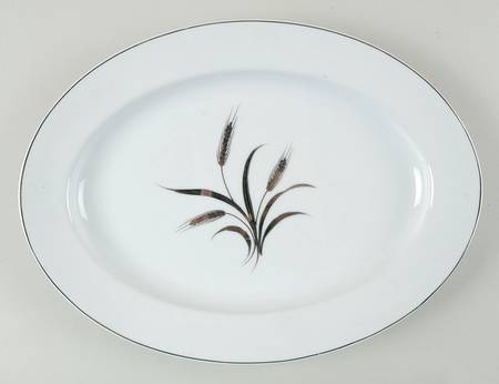Silver Wheat (Rim Shape) 14" Oval Serving Platter