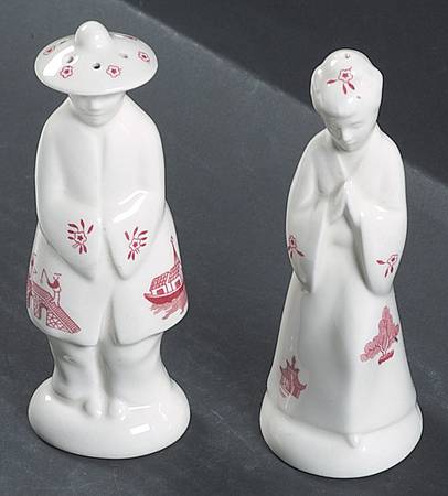 Willow Rosa Pink (England) Figural Salt & Pepper Set