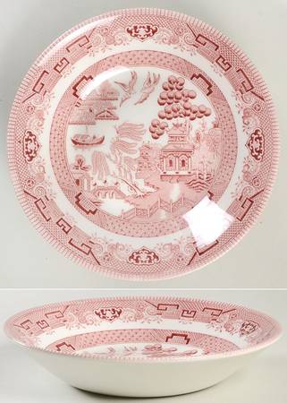 Willow Rosa Pink (England) Coupe Soup Bowl