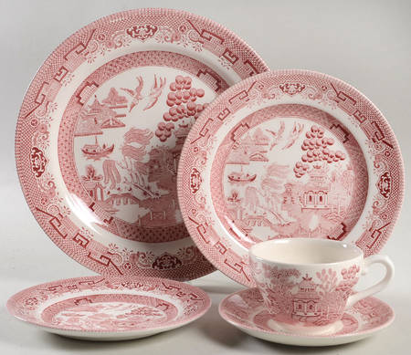 Willow Rosa Pink (England) 5 Piece Place Setting