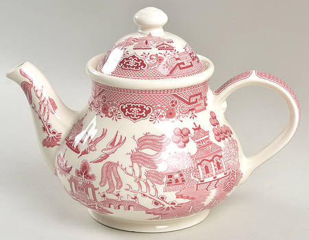 Willow Rosa Pink (England) Teapot & Lid