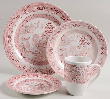 Willow Rosa Pink (England) 4 Piece Place Setting