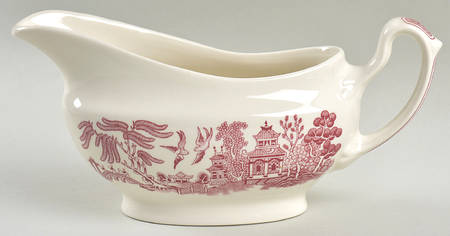 Willow Rosa Pink (England) Gravy Boat