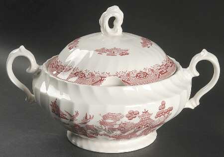 Willow Rosa Pink (England) Tureen &  Lid