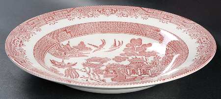 Willow Rosa Pink (England) 11" Pasta Serving Bowl
