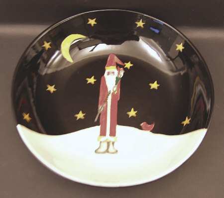 Midnight Santa 13" Pasta Serving Bowl