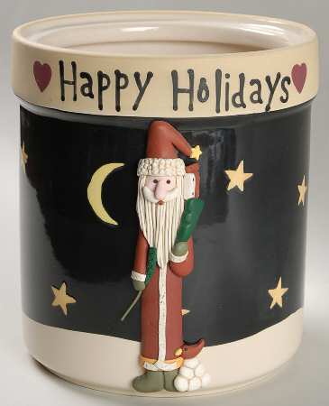 Midnight Santa Cookie Jar No Lid