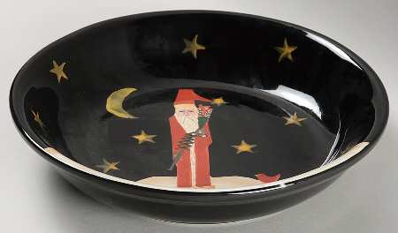 Midnight Santa 9" Soup/Pasta Bowl