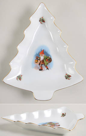 Old Fashioned Christmas 8" Tree Shaped Dish