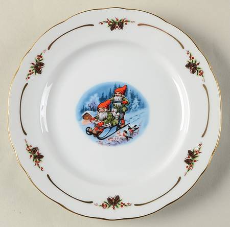Old Fashioned Christmas Bread & Butter Plate