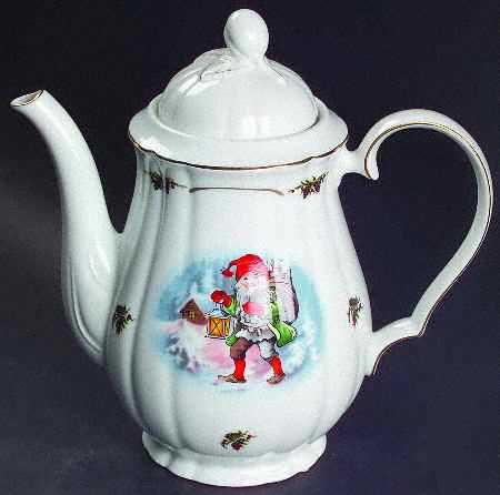 Old Fashioned Christmas Coffee Pot & Lid