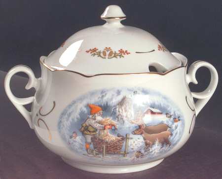 Old Fashioned Christmas Tureen &  Lid